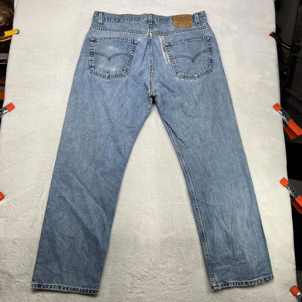 Vintage Levi's 505 Regular Fit Straight Leg Jeans Men Blue Denim Zip Fly - 38X30